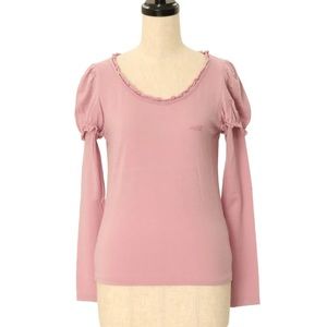 Milk Jfashion Brand Puff Sleeve Cutsew Top